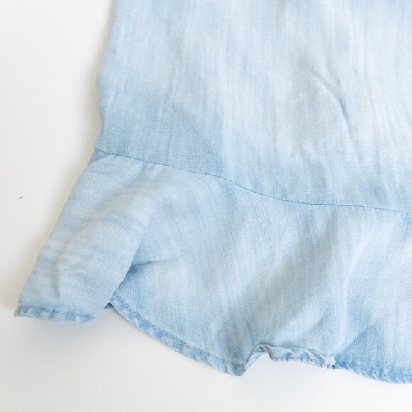 ✨ Bella Dahl Blue Chambray Dress 100 % Lyocell Smocked Back A-Line Summer - Picture 10 of 14